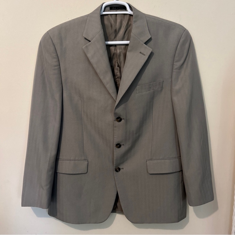 Chaps Gray Sport Coat Suit Jacket Men’s Gray Herringbone 42R Business Formal